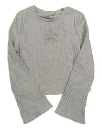 Béžové rebrované crop tričko s prestrihom Matalan