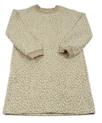 Béžovo-smotanové bodkovaná é trblietavé teplákové šaty River Island