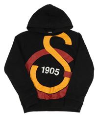 Čierna mikina s potlačou a číslom a kapucňou