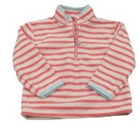 Ružová pruhovaná fleecová mikina Nutmeg