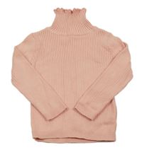 Ružový rebrovaný svetrový rolák Matalan