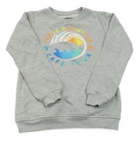 Svetlosivá mikina s potlačou a nápismi