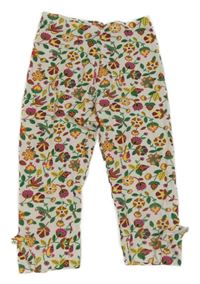 Béžovo-farebné kvetované crop legíny C&A