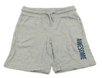 Svetlosivé teplákové kraťasy s nápisom C&A