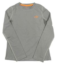 Antracitovo-bílé pruhované funkční triko  