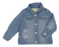 Modrá tepláková rifľová bunda s motýlikmi Nutmeg