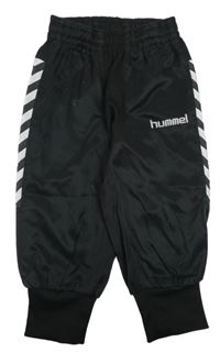 Čierno-biele športové crop tepláky Hummel
