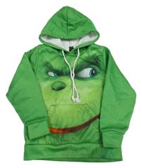 Zelená mikina s kapucí - Grinch