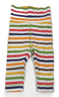 Bielo-farebné pruhované tepláky H&M