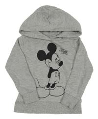 Sivá mikina s Mickeym a kapucňou Disney