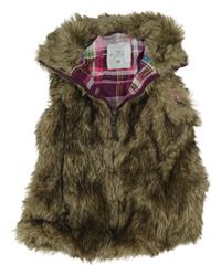 Hnedá kožušinová podšitá vesta H&M