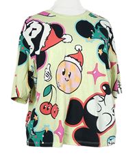Dámske žlté crop tričko s Mickey Disney