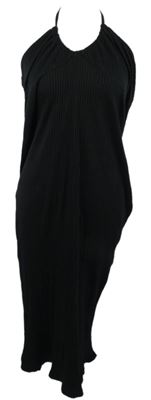 Dámské černé žebrované midi šaty H&M