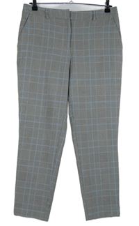 Dámske čierno-světlemodro-biele kockované nohavice Dorothy Perkins
