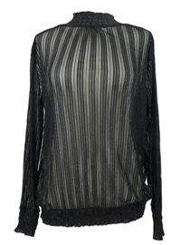 Dámske čierne trblietavé tylové tričko Janina