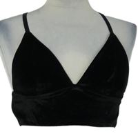 Dámský černý crop sametový top 