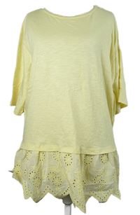 Dámská žlutá tunika s madeirovým volánem F&F