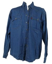 Pánska modrá rifľová košeľa Talk of the Town vel. 16-16,5