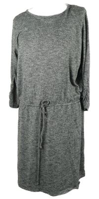 Dámské černo-šedé melírované svetrové šaty Tom Tailor 