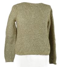 Dámský zlatý třpytivý melírovaný svetr 