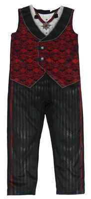 Kostým- červeno-černý overal - oblek F&F