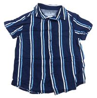 Tmavomodro-modrý pruhovaná košeľa Urban outlaws