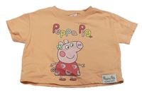 Neónově oranžová crop tepláková vesta s PEppa pig Next