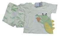 2set- biele tričko s krokodýlem+ kraťasy zn. Primark