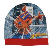 -Nové Modro-červená fleecová čapica so Spidermanem Marvel