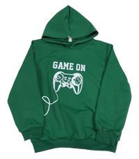 Zelená športová mikina s ovladačem a kapucňou