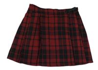 Červeno-čierna kockovaná vlnená sukňa F&F