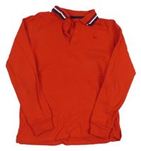 Červené polo tričko s prúžkami Dunnes