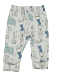 Biele ľahké tepláky so zvieratkami