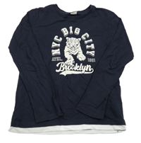 Tmavomodré triko s tygrem LC Waikiki