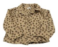 Béžová rifľová bunda s leopardím vzorom Next