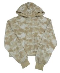 Béžovo-biela crop mikina s kapucňou H&M
