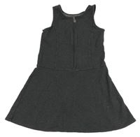 Tmavošedé teplákové šaty se zipem