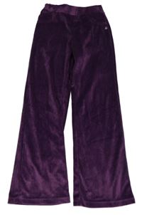 Fialové žebrované sametové kalhoty Benetton