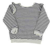 Bielo-tmavomodrá pruhovaná mikina F&F