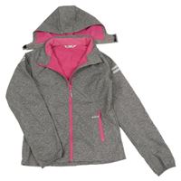 Sivá melírovaná softshellová bunda s kapucňou H&M