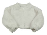 Biela chlpatá crop prepínaci mikina Shein