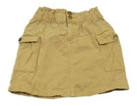 Medová rifľová sukňa s vreckami TU