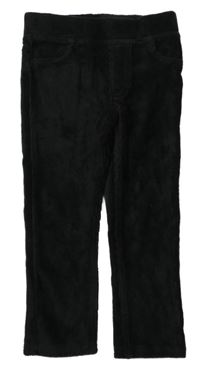 Černé žebrované kalhoty H&M