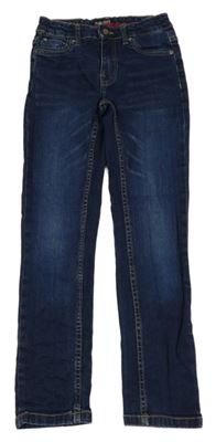Tmavomodré elastické skinny rifle Three Oaks 