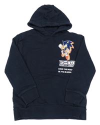 Tmavomodrá mikina se Sonicem a kapucí 