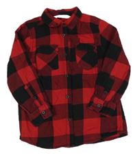 Červeno-černá kostkovaná košile H&M