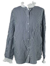 Nové - Dámská tmavomodro-bílá pruhovaná halenka s volánky H&M