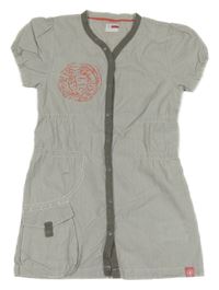 Sivo-biele pruhované prepínaci šaty Name it