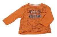 Oranžové tričko so zvířaty a nápismi S. Oliver
