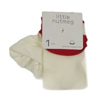 Nové - krémovo-červené punčochy Little nutmeg